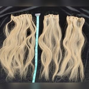 Human Hair Extensions. #1 - Pack of 17 Blonde